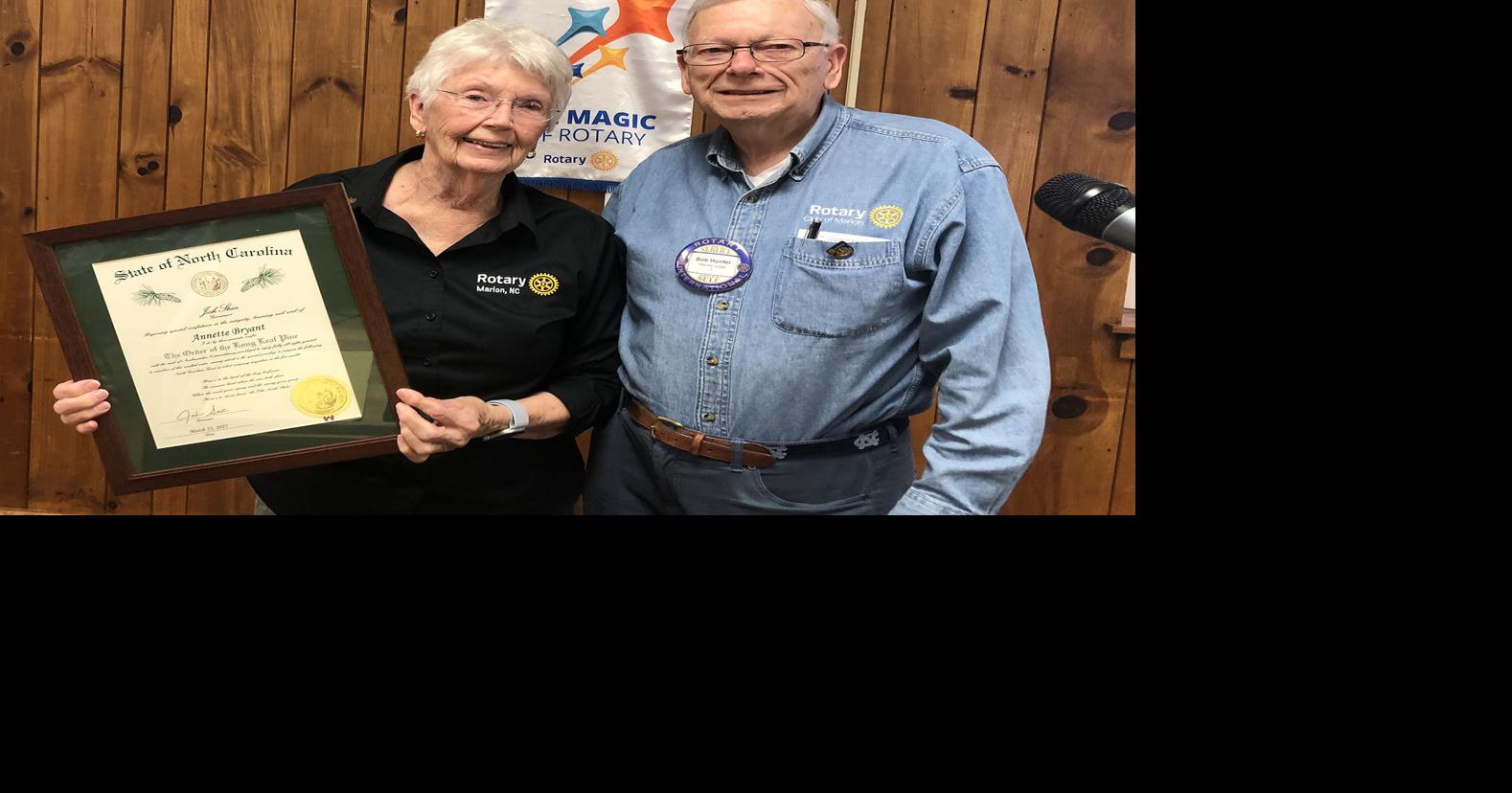 Annette Bryant, Bob Hunter honored in Marion NC