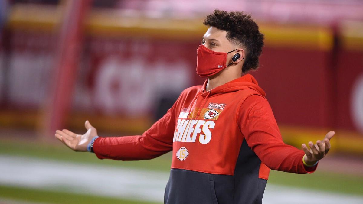Kansas City Chiefs quarterback Patrick Mahomes warms up before taking on the Denver Broncos on Sunday, Dec. 6, 2020, at Arrowhead Stadium in Kansas City, Missouri. (copy)