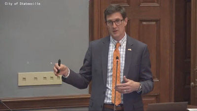 City manager Ron Smith speaks to the Statesville City council in Statesville during Monday's meeting. (copy)