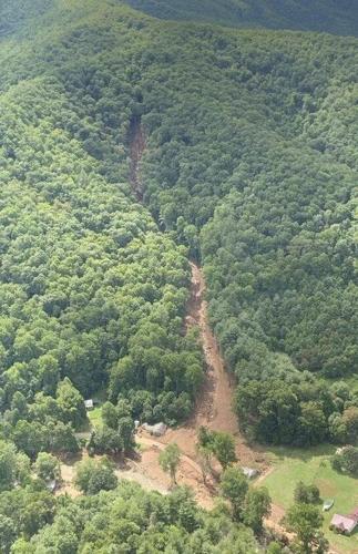 The Cruso slide in 2021 in Haywood County after Tropical Storm Fred.