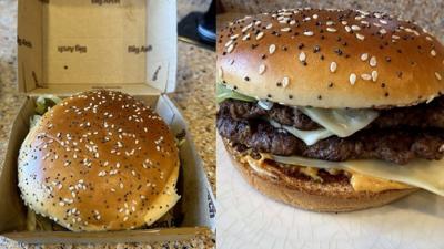 McDonald's Big Arch burger is available for purchase at restaurants nationwide starting Tuesday, March 3.