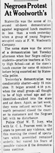 First student protest March 21, 1960