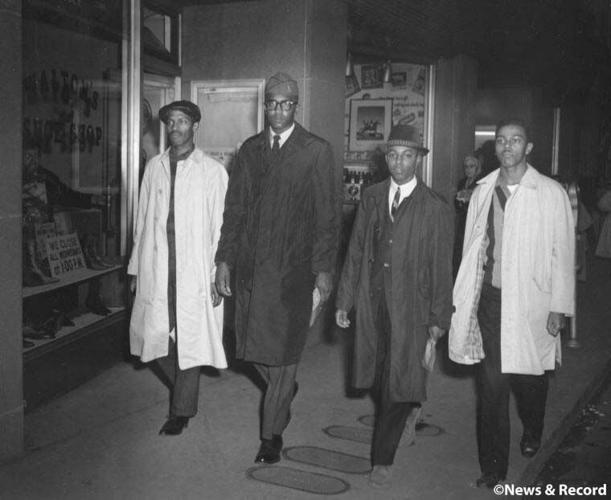 Woolworth sit-in Greensboro Four walking