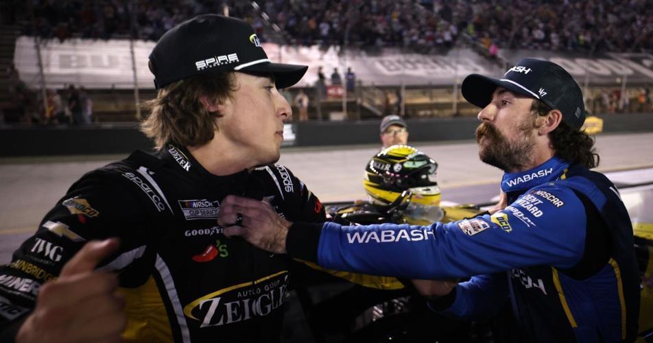 Logano races past tangled Hocevar, Gibbs and Blaney to take win at Bass Pro Shops Night Race