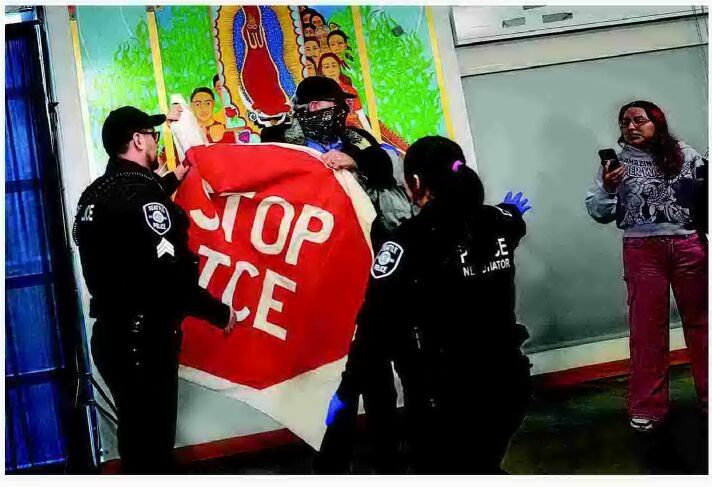 STATES SEEK TO UNMASK OFFICERS