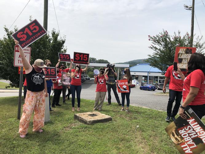 Workers hold strike, rally in Marion for pay increases, union