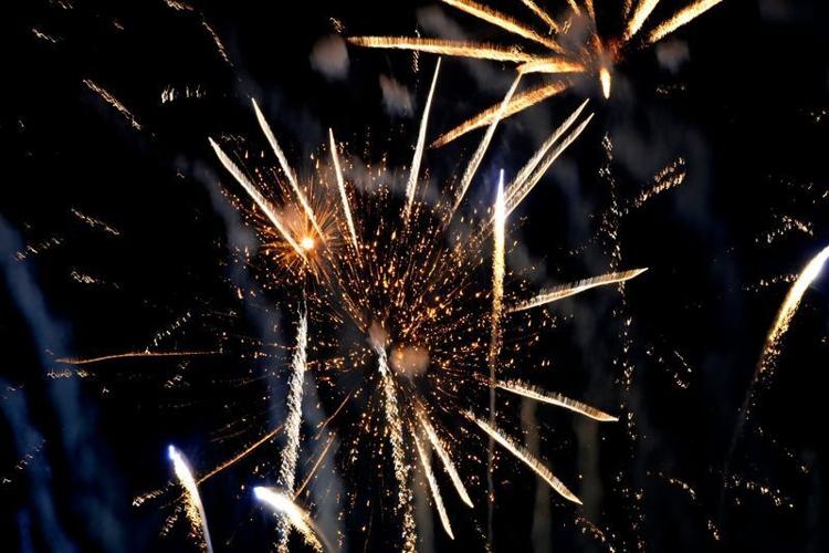 The firework show starts during Thunder over Evans at Evans Towne Center Park on Saturday, May 16, 2026. Thousands turned out to celebrate Armed Forces Day and watch fireworks. Mandatory Credit: Katie Goodale - Augusta Chronicle/USA TODAY NETWORK