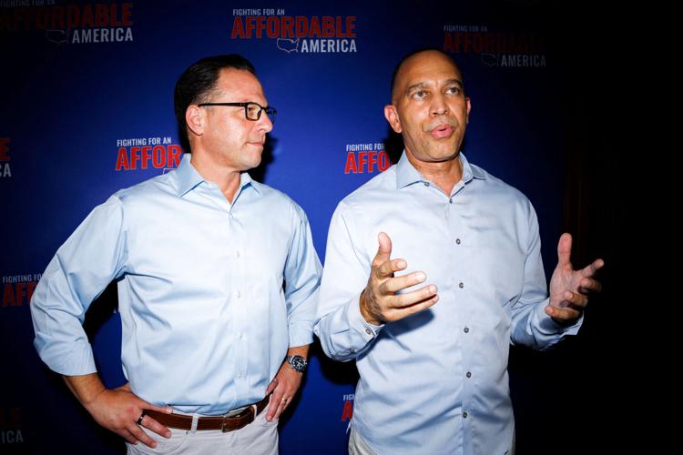U.S. House Minority Leader Hakeem Jeffries holds event to mark 100 days until the midterm elections in Bethlehem