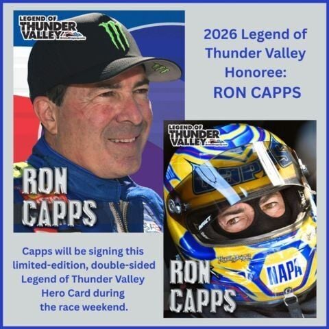 NHRA Funny Car racer Ron Capps named 2026 Legend of Thunder Valley at Bristol Dragway