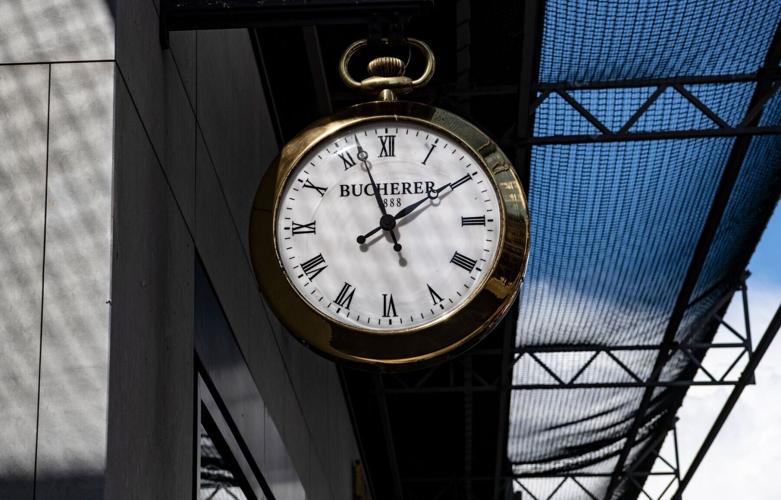 Swiss Rolex — based in Geneva — owns watch and jewellery retailer Bucherer — maker of this oversized clock.