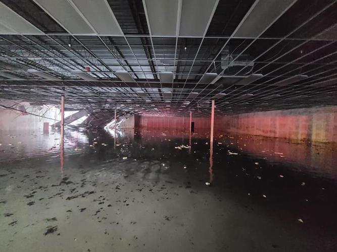 Part of Marion City Square’s roof collapses during heavy rains