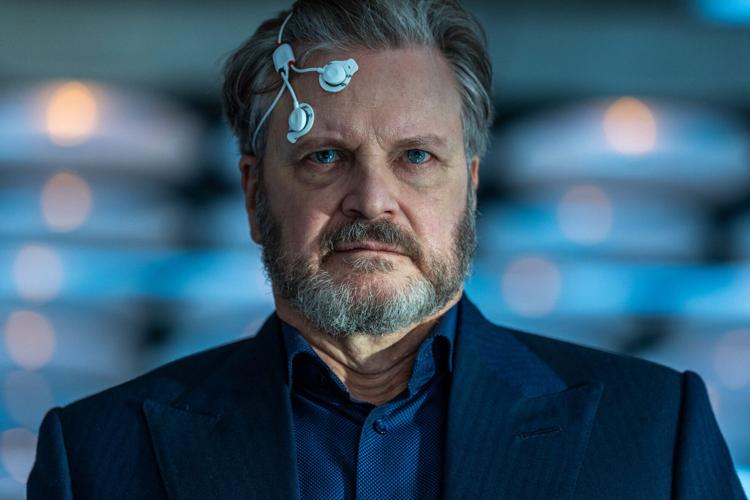 Colin Firth plays the head of a shady agency who uses alien technology for nefarious purposes in "Disclosure Day."