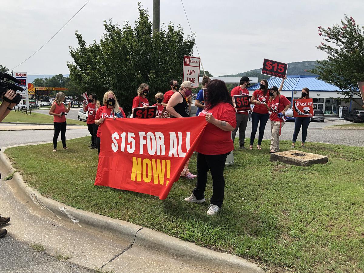 Workers hold strike, rally in Marion for pay increases, union