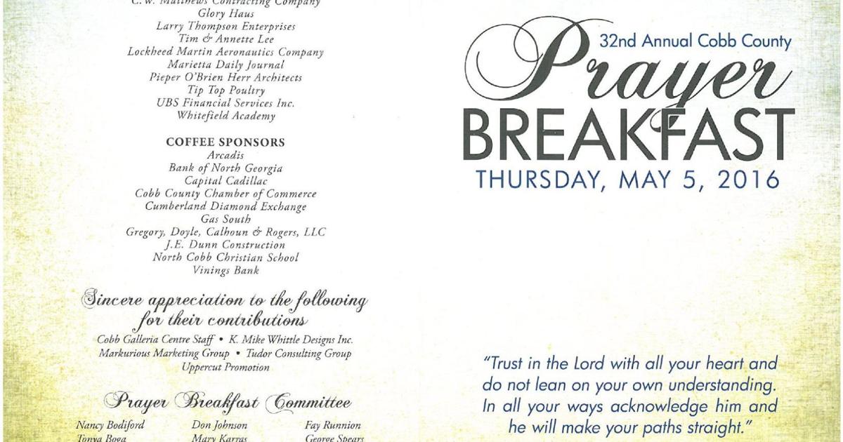 Prayer Breakfast Program 1 Mdjonline Com