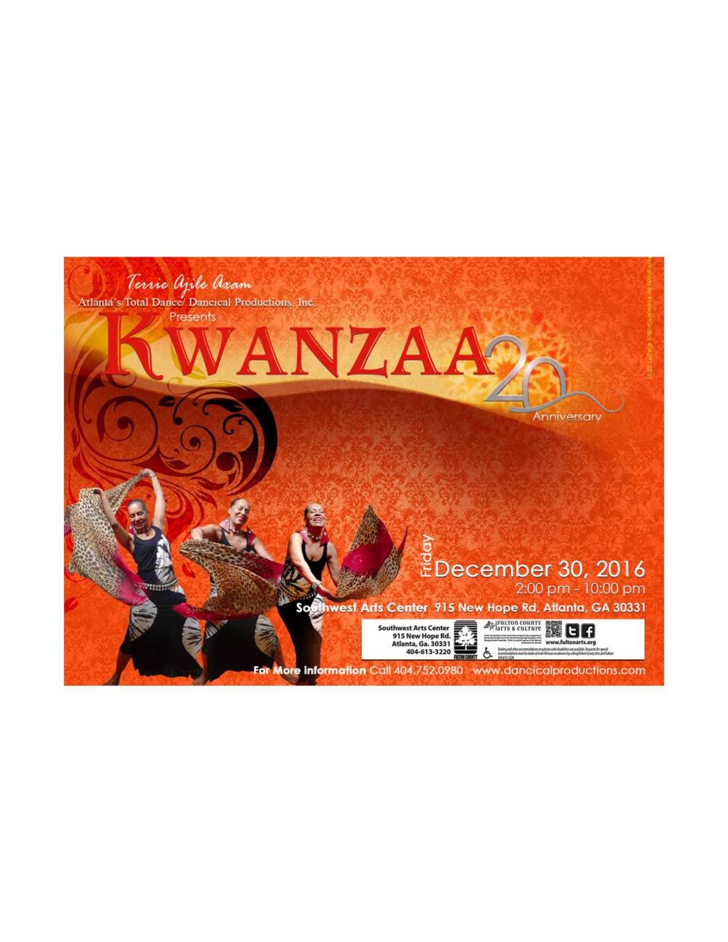 Dance Company To Helm Kwanzaa Celebration In South Fulton Community Mdjonline Com