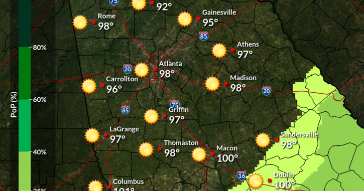 Mid-90 Temperatures Expected in Marietta This Week | Forecast