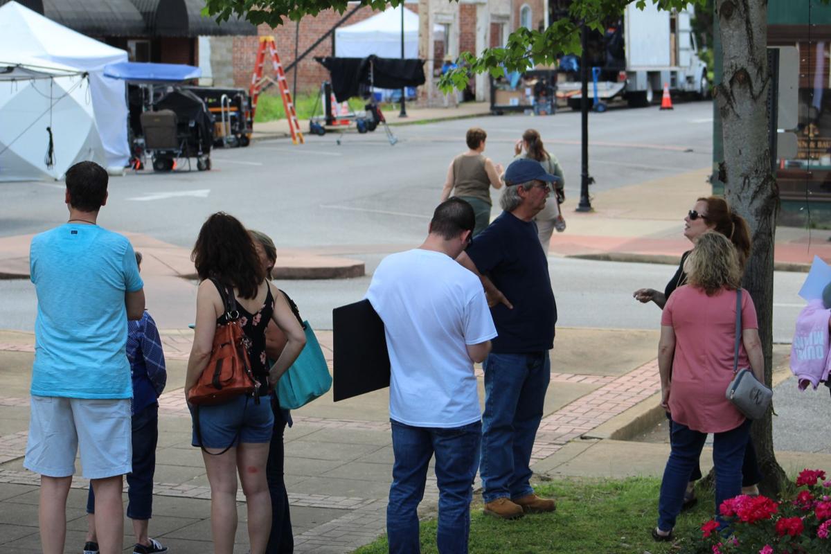 Small crowds come to downtown Rockmart for "Irresistible" filming