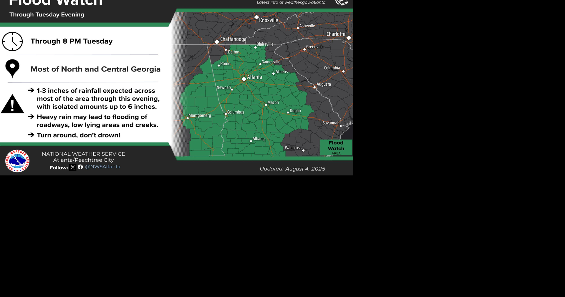 Cobb under flood watch from heavy rain | Local News | mdjonline.com