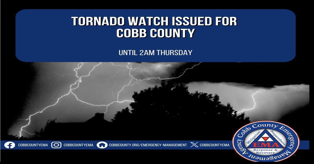 Cobb under tornado watch overnight