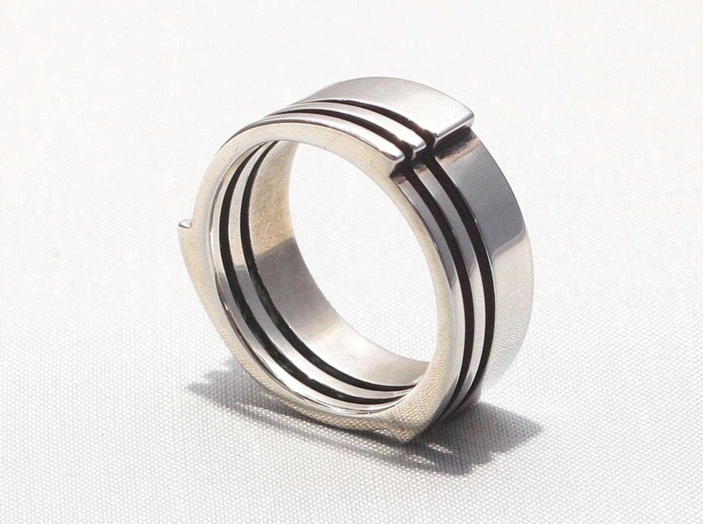 Stainless Steel Ring Bridge Shape Titanium Steel Finger Ring
