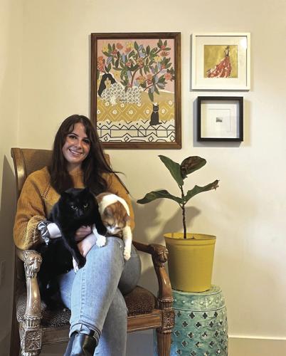 Madison Hogan with cats