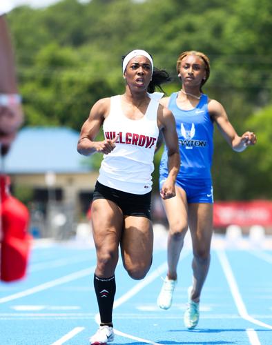 Hillgrove's Ryan Davis wins the 100M in her 1st of 2 individual titles at the GHSA 7A State Track Finals. SPECIAL//Leah Watson