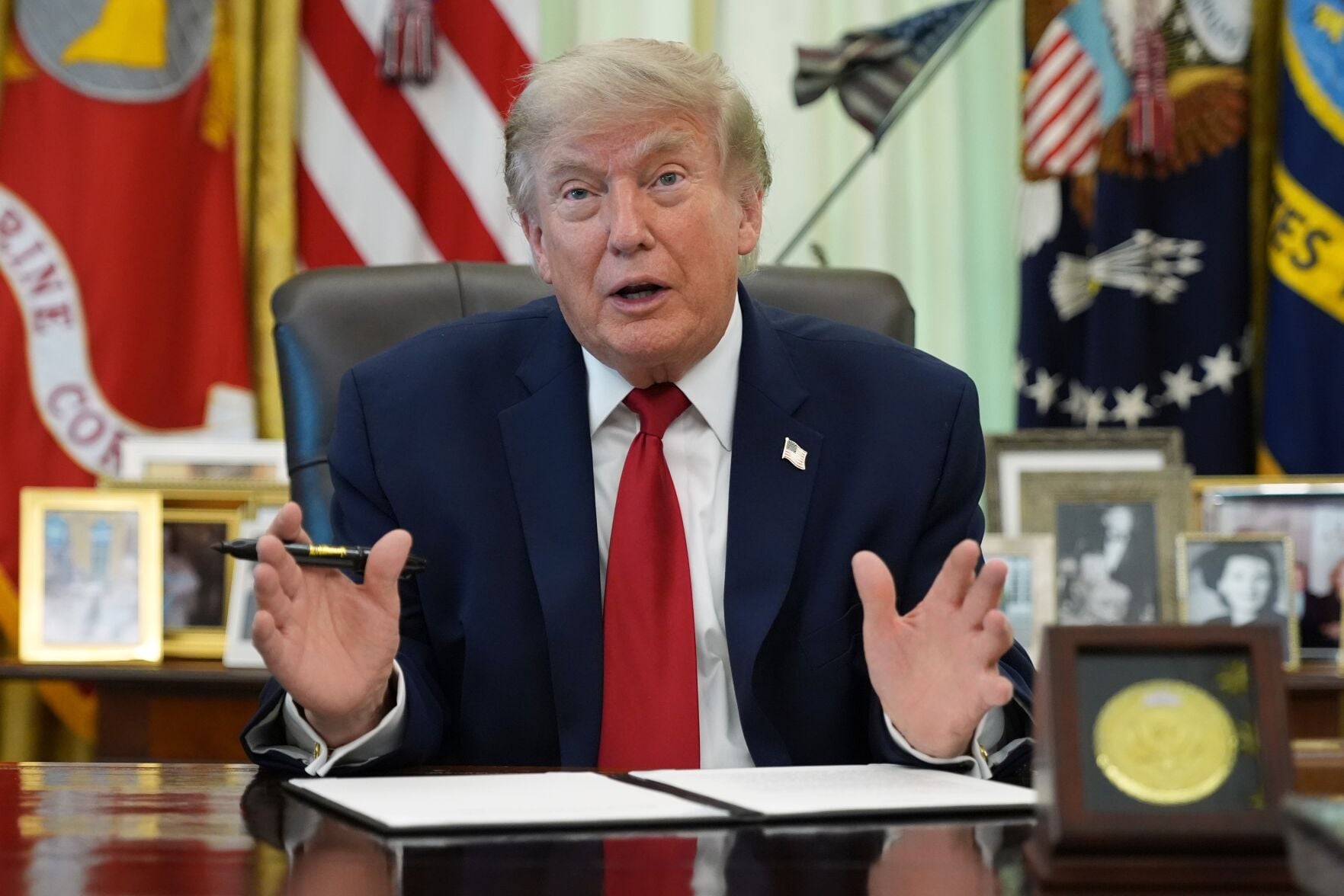 Trump visits newly built Theodore Roosevelt Presidential Library
