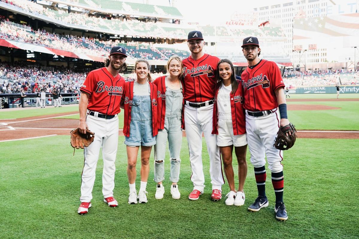 Marietta S Sonnett Joins U S Teammates In Throwing First Pitch At