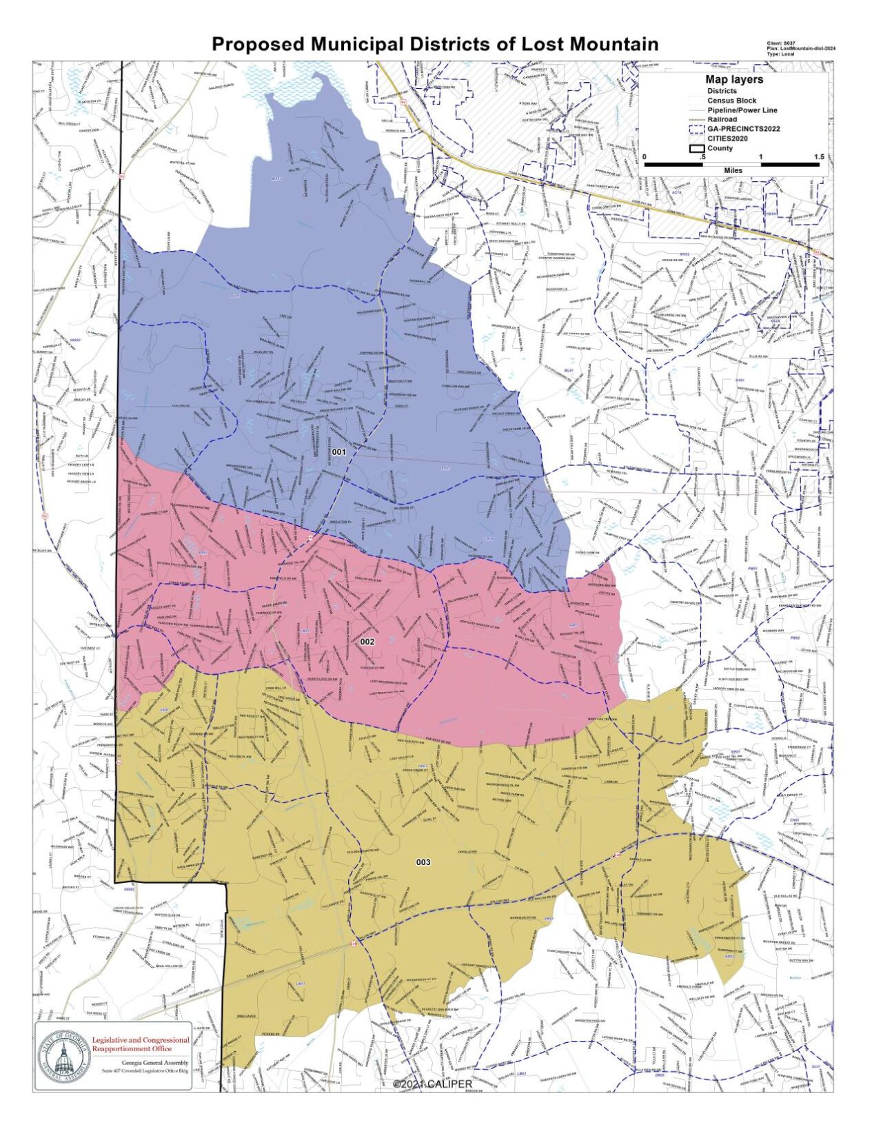 Lost Mountain cityhood proposed map