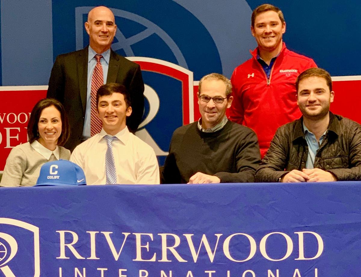 121819_MNS_full_Riverwood_signees_004 Josh Peljovich Lori Peljovich Allan Peljovich David Peljovich Michael Mezzio Trey Henson