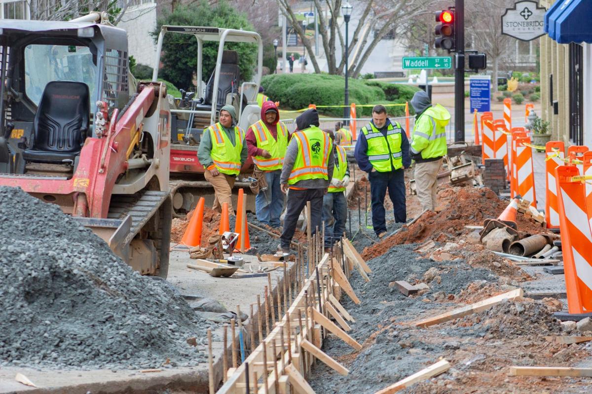 Sidewalk Work Off Marietta Square To Last Through April News