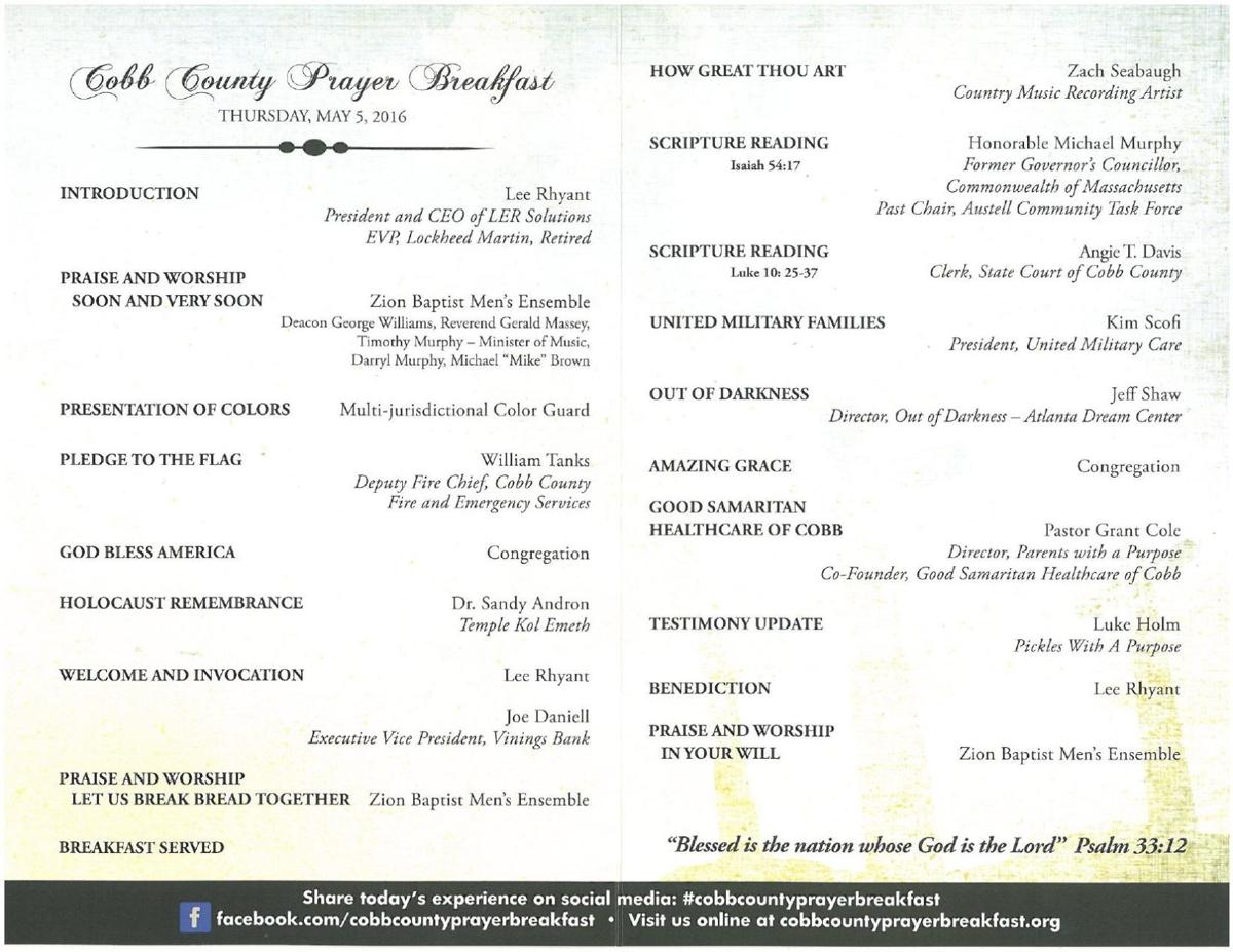 Printable Prayer Breakfast Program Sample