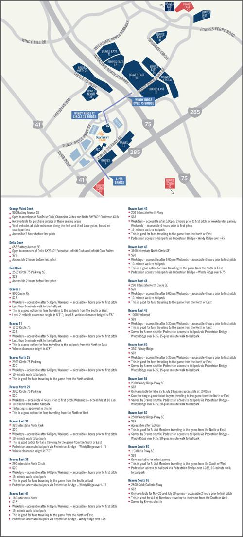 atlanta braves parking map Braves Release Parking Map Ahead Of Single Game Tickets Going On atlanta braves parking map