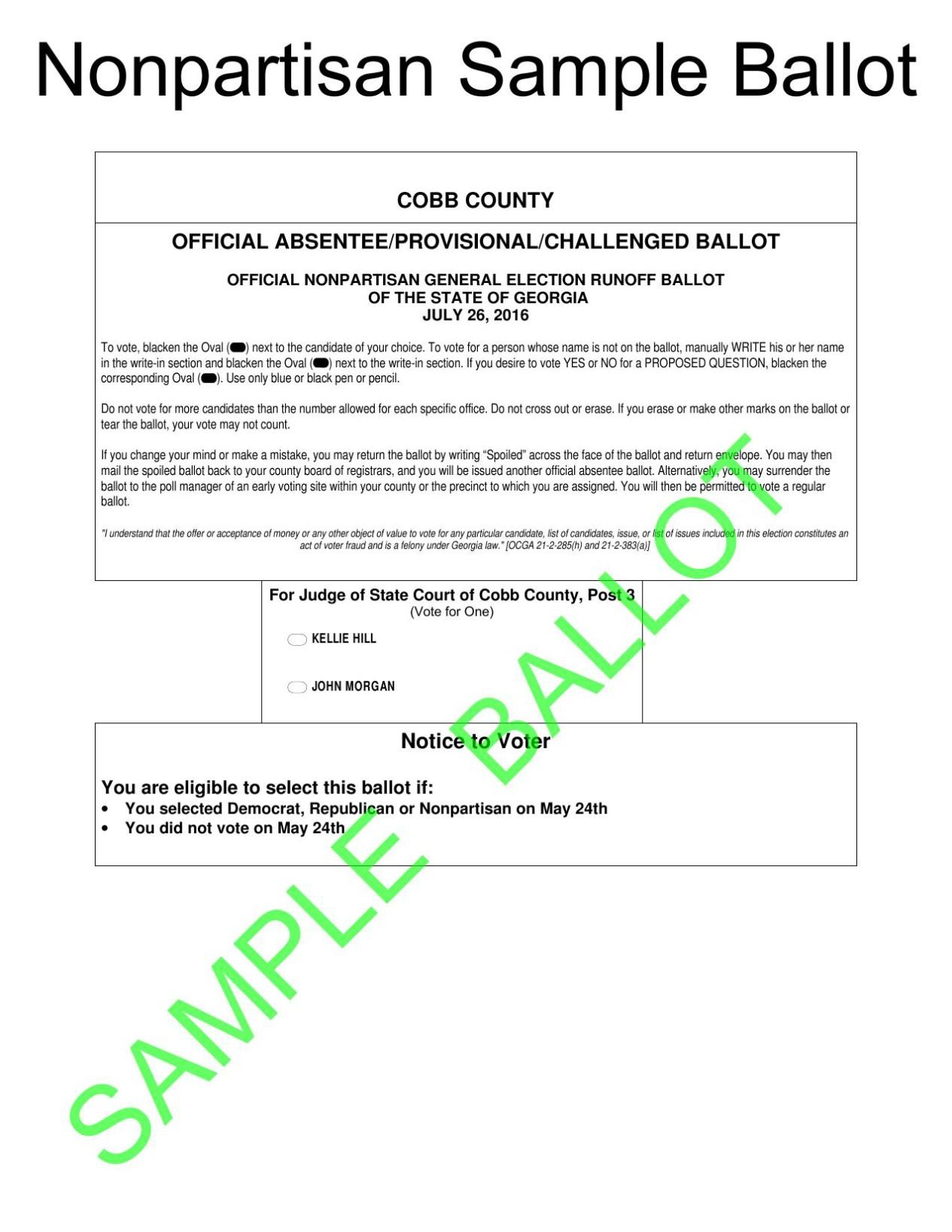 absentee ballot