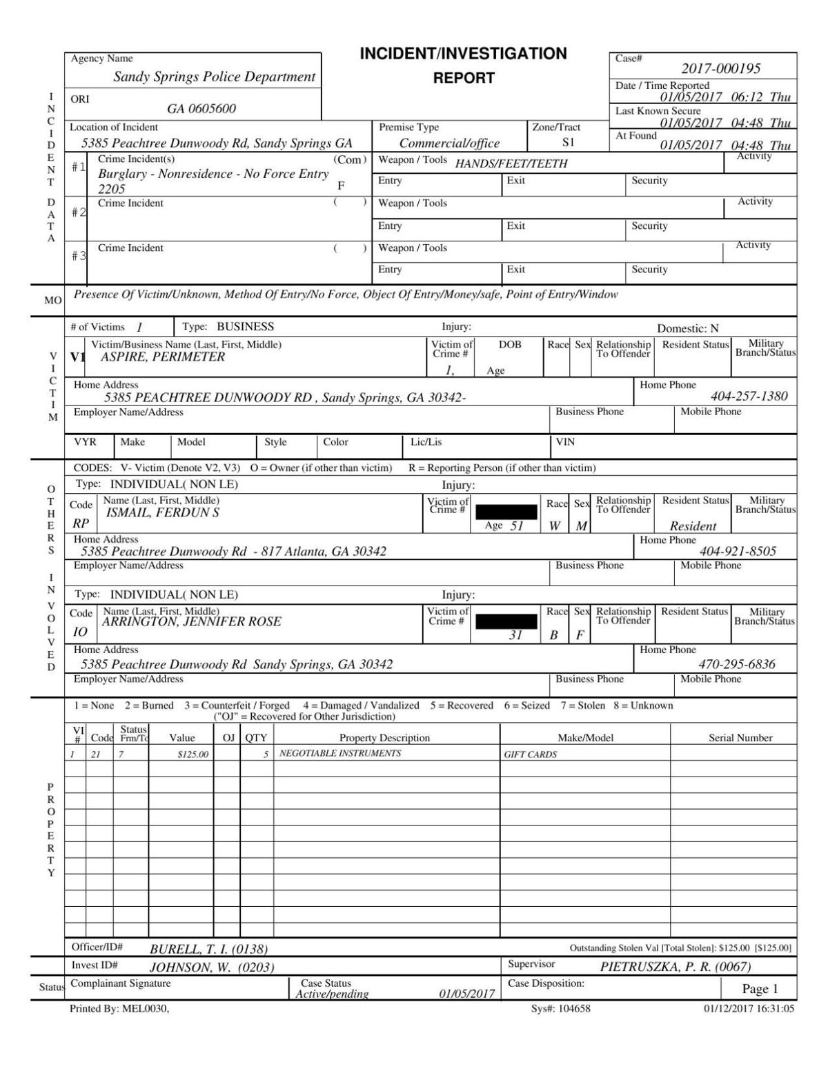 incident report 1 northside springs neighbor atlanta police department incident report