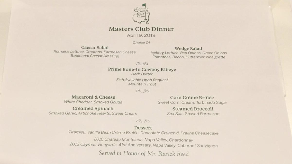 Patrick Reed Always Had Champions Dinner Planned Sports Mdjonline Com