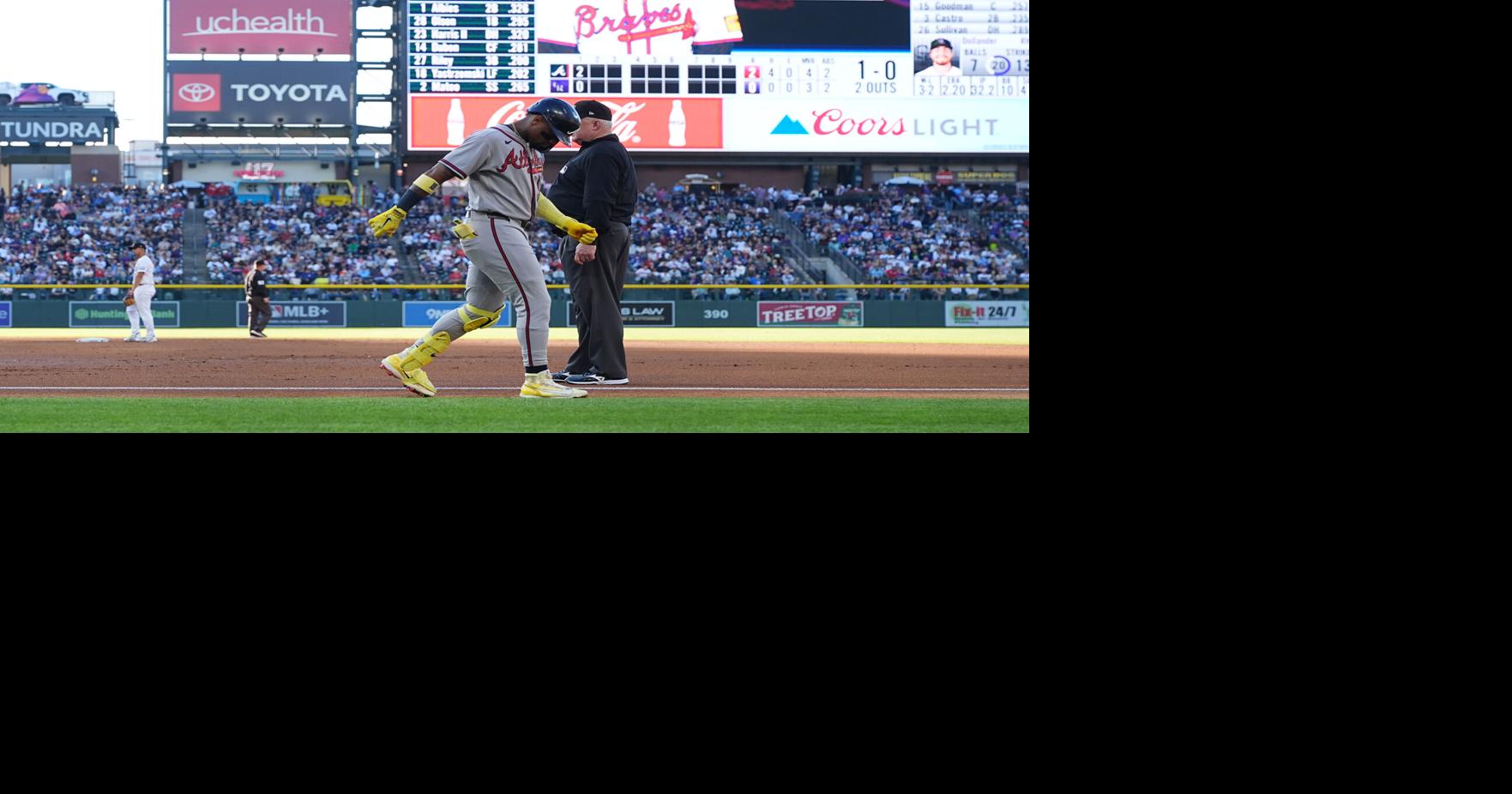 Braves star Ronald Acuña Jr. exits early with left hamstring tightness