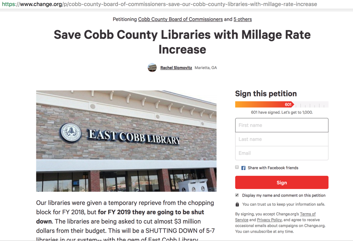 cobb library change org