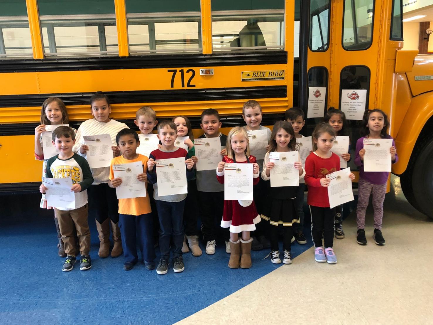 Calhoun Primary School recognizes december Huddle House “Write to Win