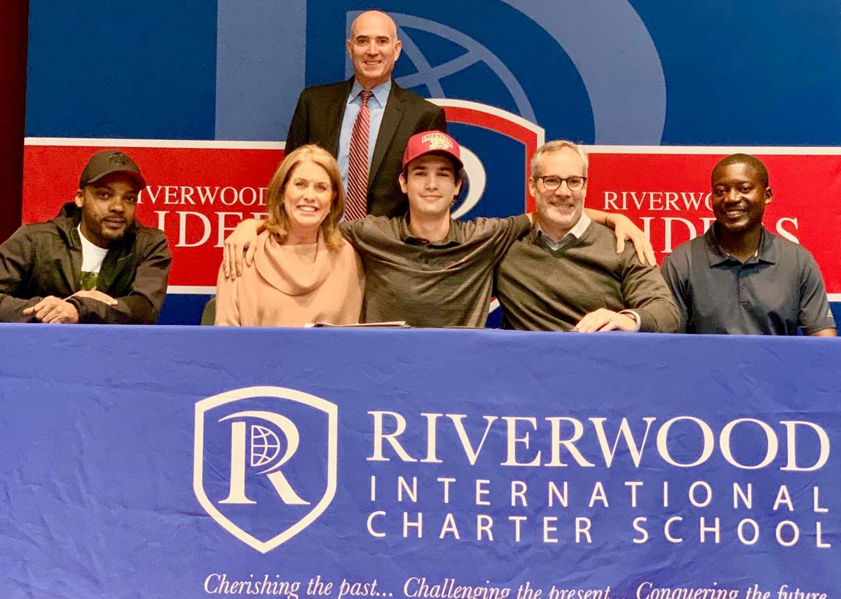 121819_MNS_full_Riverwood_signees_006 Davis Esslinger Noel Wadawu Anne-Marie Esslinger Greg Esslinger Steve Lewis Michael Mezzio
