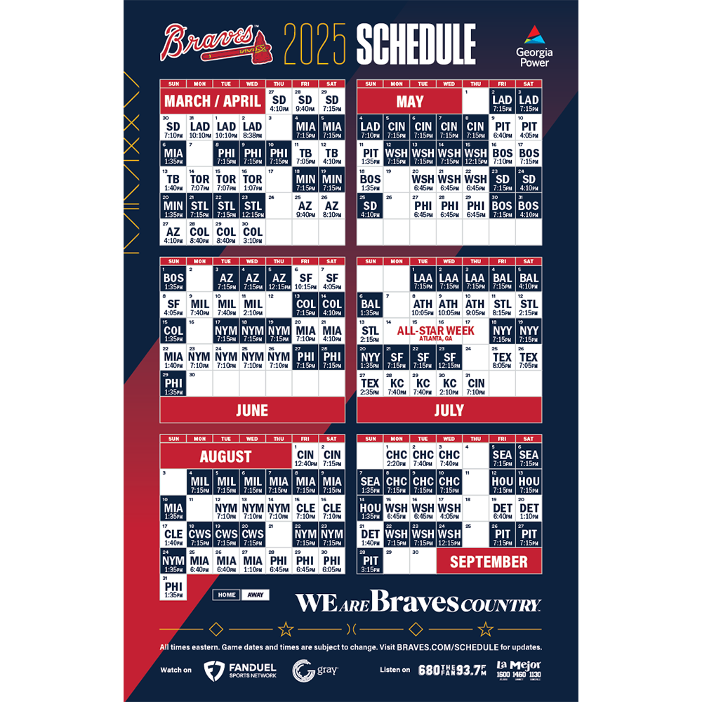 Braves Release 2025 Promotional Schedule Atlanta Braves Mdjonline Com 