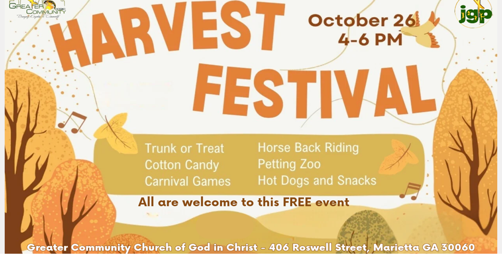 Greater Community Church To Host Harvest Festival and 'Trunk or Treat