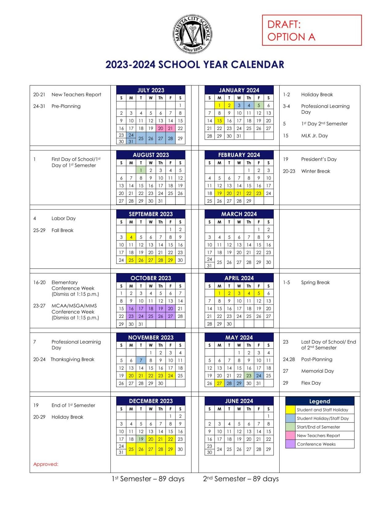 European Calendar 2025