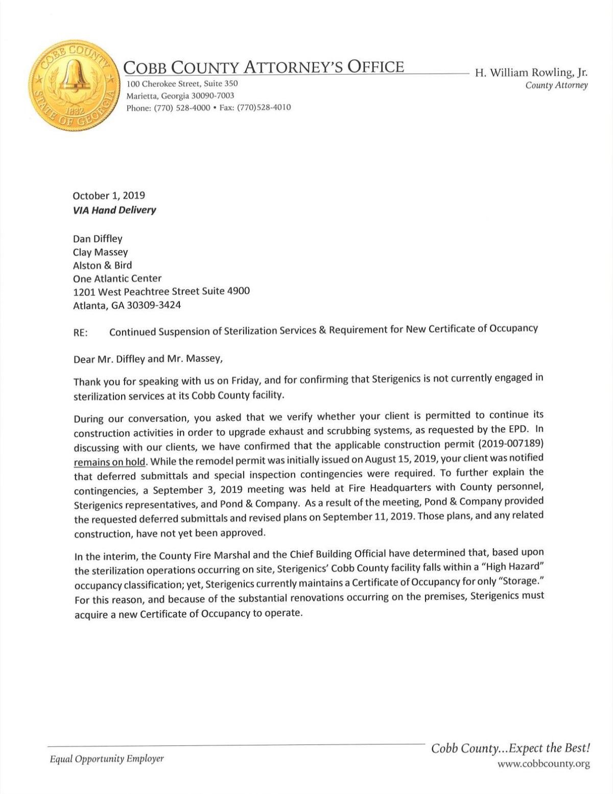 Sterigenics Threatens Legal Action Against Cobb County News Mdjonline Com