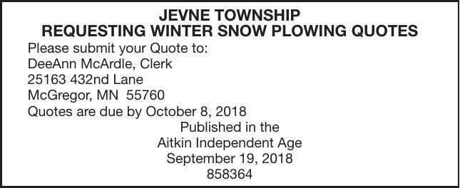 snowplowing quotes message media advertisement for bids proposals