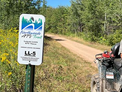 Northwoods ATV Trail emergency marker signs