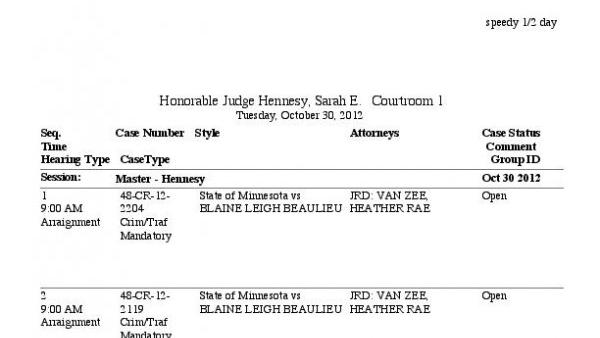 Mille Lacs County Court Calendar Oct 30 2012 Crime Courts Messagemedia Co Mille Lacs County Court Calendar