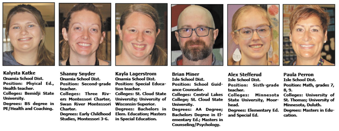 Isle, Onamia school districts new staff for 2023/24 Mille