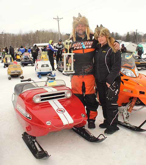 Vintage snowmobile ride - first place