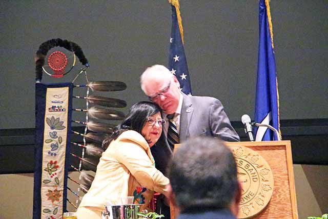 Gov. Walz and ML Band Chief Executive Melanie Benjamin